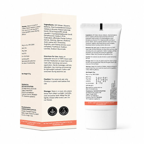 Yafé AquaLight Oil-Free Moisturizer with Aloe Vera & Amino Acids, 50g