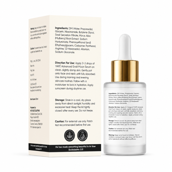 Yafé Snail Mucin Repair Serum with Niacinamide & Hyaluronic Acid, 30ml