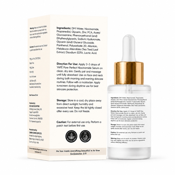 Yafé Pore Perfect Niacinamide & Hyaluronic Serum for Oily, 30ml