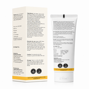 Yafé Glow Shield Sunscreen SPF 50 PA+++ with Niacinamide & Arbutin, 50g