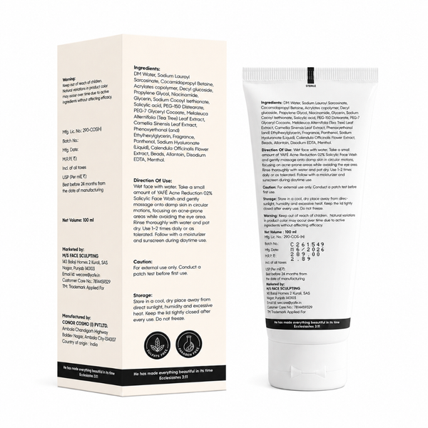 Yafé Acne Reduction 2% Salicylic Face Wash for Oily Skin, 100ml
