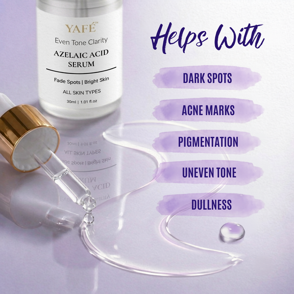 Yafé Azelaic Acid Face Serum for Dark Spots, Acne Marks & Uneven Skin Tone, 30ml
