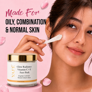 Yafé Vitamin C+E Brightening Face pack | Kaolin Clay Mask for Glow | 100g