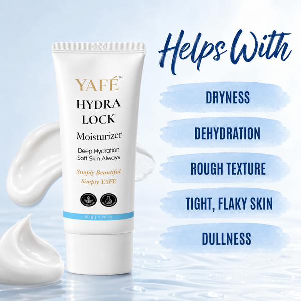 Yafé Hydra Lock Moisturizer, Hyaluronic Acid & Niacinamide Face Cream, 50g