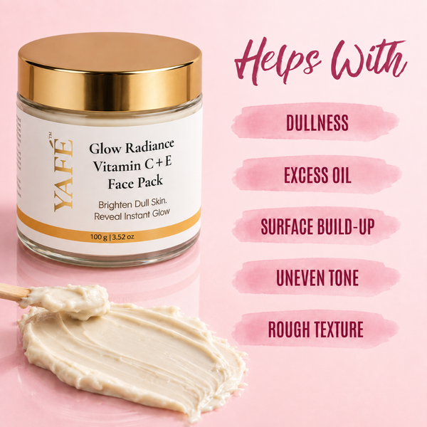 Yafé Vitamin C+E Brightening Face pack | Kaolin Clay Mask for Glow | 100g