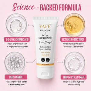 Yafé Vitamin C + D Tan Brightening Face Wash with Niacinamide | 100ml
