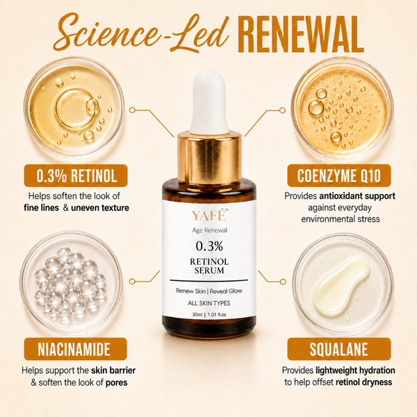 Yafé Age Renewal 0.3% Retinol Serum with Niacinamide & CoQ10 | 30ml