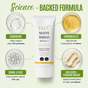 Yafé Matte Shield Sunscreen SPF 50+++ with Vitamin E | 50g