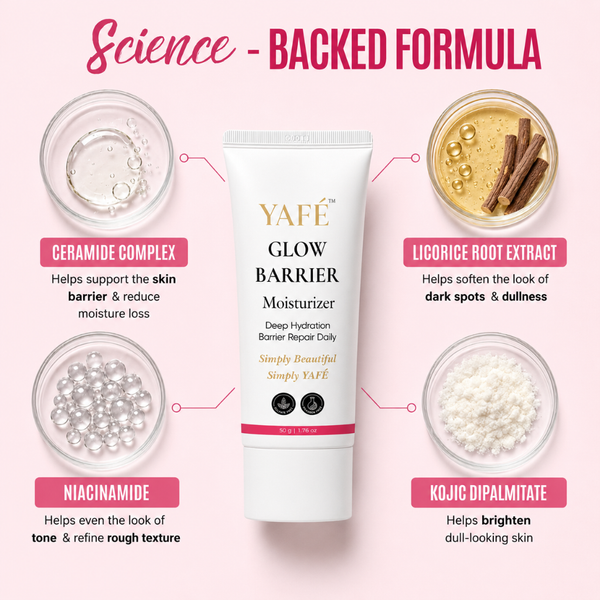 Yafé Glow Barrier Moisturizer with Ceramides & Niacinamide Face Cream, 50g