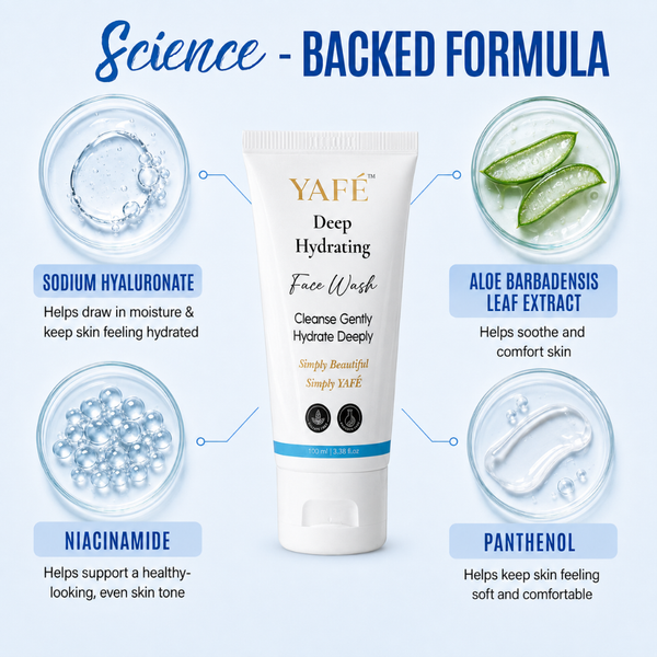 Yafé Deep Hydration Face Wash with Niacinamide & Hyaluronic Acid, 100ml