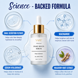 Yafé Snail Mucin Repair Serum with Niacinamide & Hyaluronic Acid, 30ml
