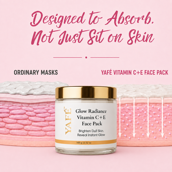 Yafé Vitamin C+E Brightening Face pack | Kaolin Clay Mask for Glow | 100g