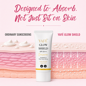 Yafé Glow Shield Sunscreen SPF 50 PA+++ with Niacinamide & Arbutin, 50g