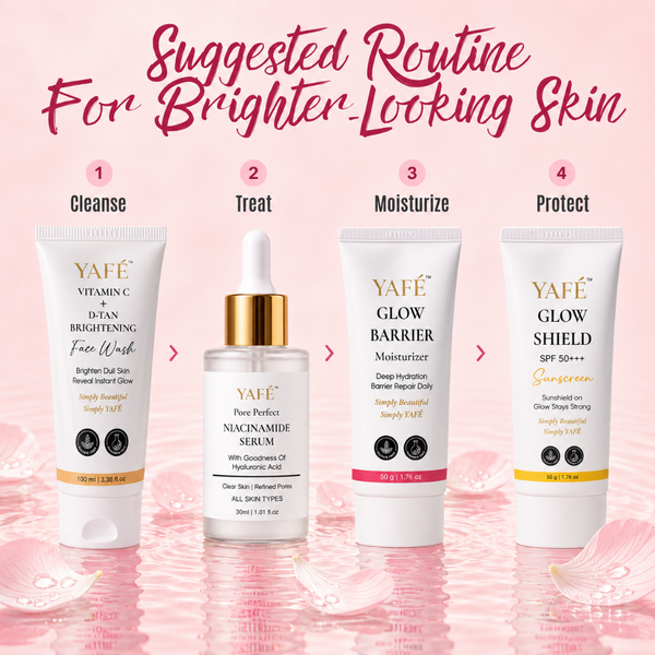 Yafé Glow Shield Sunscreen SPF 50 PA+++ with Niacinamide & Arbutin, 50g